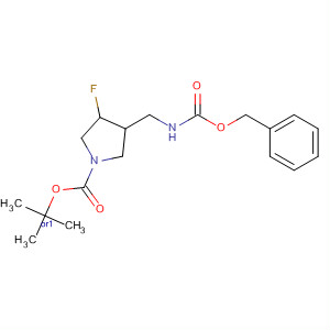 872716-30-8  1-Pyrrolidinecarboxylic acid,3-fluoro-4-[[[(phenylmethoxy)carbonyl]amino]methyl]-, 1,1-dimethylethylester, (3R,4S)-rel-