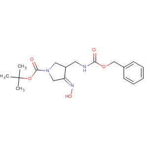 872717-20-9  1-Pyrrolidinecarboxylic acid,3-(hydroxyimino)-4-[[[(phenylmethoxy)carbonyl]amino]methyl]-,1,1-dimethylethyl ester, (3Z,4R)-