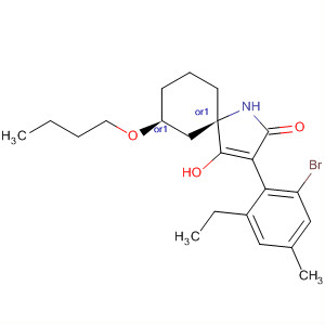 872844-11-6  1-Azaspiro[4.5]dec-3-en-2-one,3-(2-bromo-6-ethyl-4-methylphenyl)-7-butoxy-4-hydroxy-, (5R,7S)-rel-