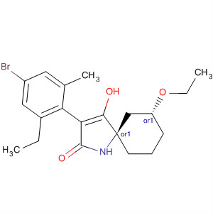 872844-77-4  1-Azaspiro[4.5]dec-3-en-2-one,3-(4-bromo-2-ethyl-6-methylphenyl)-7-ethoxy-4-hydroxy-, (5R,7R)-rel-