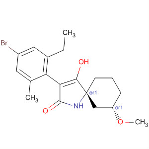 872844-78-5  1-Azaspiro[4.5]dec-3-en-2-one,3-(4-bromo-2-ethyl-6-methylphenyl)-4-hydroxy-7-methoxy-, (5R,7S)-rel-