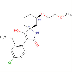 872844-85-4  1-Azaspiro[4.5]dec-3-en-2-one,3-(4-chloro-2-ethylphenyl)-4-hydroxy-7-(2-methoxyethoxy)-, (5R,7R)-rel-