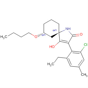 872844-87-6  1-Azaspiro[4.5]dec-3-en-2-one,7-butoxy-3-(2-chloro-6-ethyl-4-methylphenyl)-4-hydroxy-, (5R,7R)-rel-