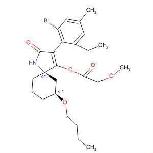 872844-97-8  Acetic acid, methoxy-,(5R,7S)-3-(2-bromo-6-ethyl-4-methylphenyl)-7-butoxy-2-oxo-1-azaspiro[4.5]dec-3-en-4-yl ester, rel-