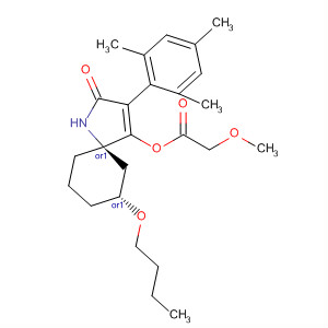 872845-16-4  Acetic acid, methoxy-,(5R,7R)-7-butoxy-2-oxo-3-(2,4,6-trimethylphenyl)-1-azaspiro[4.5]dec-3-en-4-yl ester, rel-
