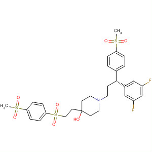 872849-73-5  4-Piperidinol,1-[(3R)-3-(3,5-difluorophenyl)-3-[4-(methylsulfonyl)phenyl]propyl]-4-[2-[[4-(methylsulfonyl)phenyl]sulfonyl]ethyl]-