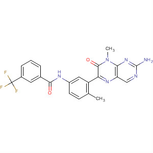 872856-12-7  Benzamide,N-[3-(2-amino-7,8-dihydro-8-methyl-7-oxo-6-pteridinyl)-4-methylphenyl]-3-(trifluoromethyl)-