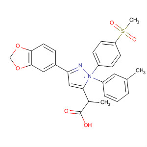 872858-67-8  1H-Pyrazole-5-propanoic acid,3-(1,3-benzodioxol-5-yl)-a-(3-methylphenyl)-1-[4-(methylsulfonyl)phenyl]-