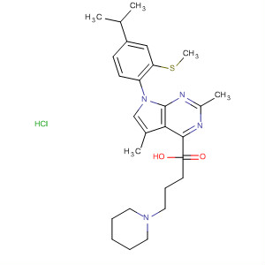 872865-65-1  4-Piperidinebutanoic acid,1-[2,5-dimethyl-7-[4-(1-methylethyl)-2-(methylthio)phenyl]-7H-pyrrolo[2,3-d]pyrimidin-4-yl]-, monohydrochloride