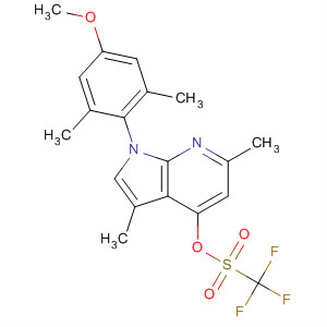 872865-93-5  Methanesulfonic acid, trifluoro-,1-(4-methoxy-2,6-dimethylphenyl)-3,6-dimethyl-1H-pyrrolo[2,3-b]pyridin-4-yl ester
