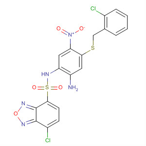 872871-37-9  2,1,3-Benzoxadiazole-4-sulfonamide,N-[2-amino-4-[[(2-chlorophenyl)methyl]thio]-5-nitrophenyl]-7-chloro-