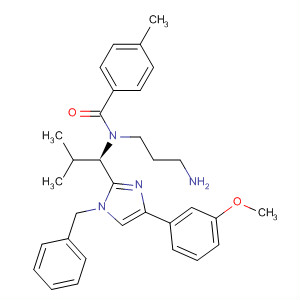 872874-74-3  Benzamide,N-(3-aminopropyl)-N-[(1R)-1-[4-(3-methoxyphenyl)-1-(phenylmethyl)-1H-imidazol-2-yl]-2-methylpropyl]-4-methyl-