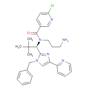 872876-42-1  3-Pyridinecarboxamide,N-(3-aminopropyl)-6-chloro-N-[(1R)-2,2-dimethyl-1-[1-(phenylmethyl)-4-(2-pyridinyl)-1H-imidazol-2-yl]propyl]-