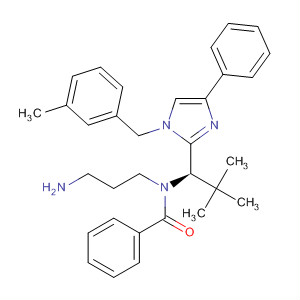 872878-00-7  Benzamide,N-(3-aminopropyl)-N-[(1R)-2,2-dimethyl-1-[1-[(3-methylphenyl)methyl]-4-phenyl-1H-imidazol-2-yl]propyl]-