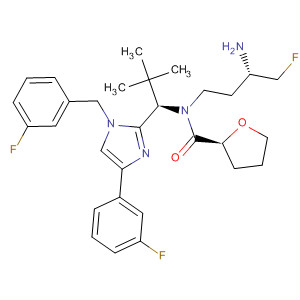 872879-55-5  2-Furancarboxamide,N-[(3S)-3-amino-4-fluorobutyl]-N-[(1R)-1-[4-(3-fluorophenyl)-1-[(3-fluorophenyl)methyl]-1H-imidazol-2-yl]-2,2-dimethylpropyl]tetrahydro-, (2S)-