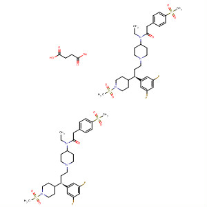 872879-88-4 Butanedioic acid, compd. withN-[1-[(3R)-3-(3,5-difluorophenyl)-3-[1-(methylsulfonyl)-4-piperidinyl]propyl]-4-piperidinyl]-N-ethyl-4-(methylsulfonyl)benzeneacetamide (1:2)