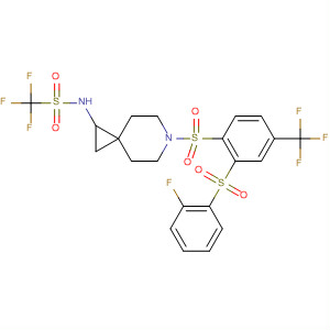 872982-58-6  Methanesulfonamide,1,1,1-trifluoro-N-[6-[[2-[(2-fluorophenyl)sulfonyl]-4-(trifluoromethyl)phenyl]sulfonyl]-6-azaspiro[2.5]oct-1-yl]-