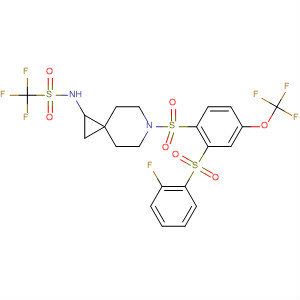 872982-61-1  Methanesulfonamide,1,1,1-trifluoro-N-[6-[[2-[(2-fluorophenyl)sulfonyl]-4-(trifluoromethoxy)phenyl]sulfonyl]-6-azaspiro[2.5]oct-1-yl]-