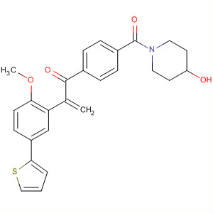 872989-65-6  4-Piperidinol,1-[4-[2-[2-methoxy-5-(2-thienyl)phenyl]-1-oxo-2-propenyl]benzoyl]-