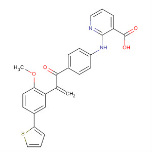 872990-03-9  3-Pyridinecarboxylic acid,2-[[4-[2-[2-methoxy-5-(2-thienyl)phenyl]-1-oxo-2-propenyl]phenyl]amino]-