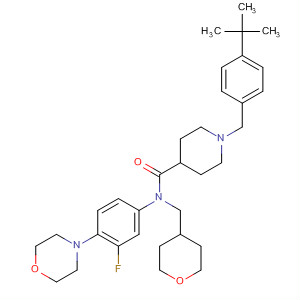 872991-78-1  4-Piperidinecarboxamide,1-[[4-(1,1-dimethylethyl)phenyl]methyl]-N-[3-fluoro-4-(4-morpholinyl)phenyl]-N-[(tetrahydro-2H-pyran-4-yl)methyl]-