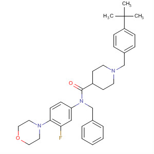 872991-81-6  4-Piperidinecarboxamide,1-[[4-(1,1-dimethylethyl)phenyl]methyl]-N-[3-fluoro-4-(4-morpholinyl)phenyl]-N-(phenylmethyl)-