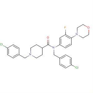 872991-84-9  4-Piperidinecarboxamide,N,1-bis[(4-chlorophenyl)methyl]-N-[3-fluoro-4-(4-morpholinyl)phenyl]-