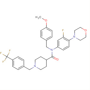 872991-90-7  4-Piperidinecarboxamide,N-[3-fluoro-4-(4-morpholinyl)phenyl]-N-[(4-methoxyphenyl)methyl]-1-[[4-(trifluoromethyl)phenyl]methyl]-