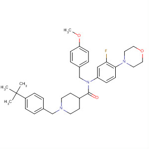 872991-91-8  4-Piperidinecarboxamide,1-[[4-(1,1-dimethylethyl)phenyl]methyl]-N-[3-fluoro-4-(4-morpholinyl)phenyl]-N-[(4-methoxyphenyl)methyl]-