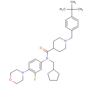 872991-96-3  4-Piperidinecarboxamide,N-(cyclopentylmethyl)-1-[[4-(1,1-dimethylethyl)phenyl]methyl]-N-[3-fluoro-4-(4-morpholinyl)phenyl]-