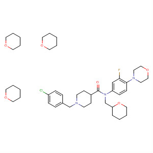 872991-99-6  4-Piperidinecarboxamide,1-[(4-chlorophenyl)methyl]-N-[3-fluoro-4-(4-morpholinyl)phenyl]-N-[(tetrahydro-2H-pyran-4-yl)methyl]-