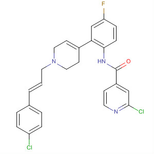 872999-90-1  4-Pyridinecarboxamide,2-chloro-N-[2-[1-[(2E)-3-(4-chlorophenyl)-2-propenyl]-1,2,3,6-tetrahydro-4-pyridinyl]-4-fluorophenyl]-