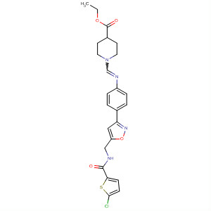 873003-98-6  4-Piperidinecarboxylic acid,1-[[4-[5-[[[(5-chloro-2-thienyl)carbonyl]amino]methyl]-3-isoxazolyl]phenyl]iminomethyl]-, ethyl ester