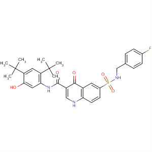873051-53-7  3-Quinolinecarboxamide,N-[2,4-bis(1,1-dimethylethyl)-5-hydroxyphenyl]-6-[[(4-fluorophenyl)methylamino]sulfonyl]-1,4-dihydro-4-oxo-