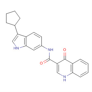 873052-01-8  3-Quinolinecarboxamide,N-(3-cyclopentyl-1H-indol-6-yl)-1,4-dihydro-4-oxo-
