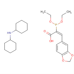 873061-59-7  2-Propenoic acid, 3-(1,3-benzodioxol-5-yl)-2-(diethoxyphosphinyl)-,(2E)-, compd. with N-cyclohexylcyclohexanamine (1:1)