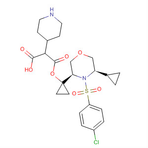 873064-46-1  4-Piperidineacetic acid,1-[[[1-[(3R,5R)-4-[(4-chlorophenyl)sulfonyl]-5-cyclopropyl-3-morpholinyl]cyclopropyl]oxy]carbonyl]-