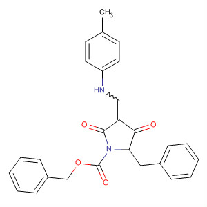 873071-19-3  1-Pyrrolidinecarboxylic acid,3-[[(4-methylphenyl)amino]methylene]-2,4-dioxo-5-(phenylmethyl)-,phenylmethyl ester, (3E,5S)-