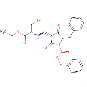 873071-54-6  1-Pyrrolidinecarboxylic acid,3-[[[(1R)-2-ethoxy-1-(mercaptomethyl)-2-oxoethyl]amino]methylene]-2,4-dioxo-5-(phenylmethyl)-, phenylmethyl ester, (3E,5S)-