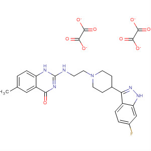 873107-61-0  4(1H)-Quinazolinone,2-[[2-[4-(6-fluoro-1H-indazol-3-yl)-1-piperidinyl]ethyl]amino]-6-methyl-,ethanedioate (1:2)