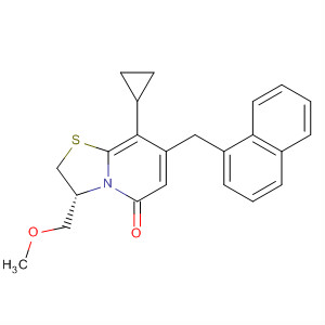 873201-91-3  5H-Thiazolo[3,2-a]pyridin-5-one,8-cyclopropyl-2,3-dihydro-3-(methoxymethyl)-7-(1-naphthalenylmethyl)-,(3R)-