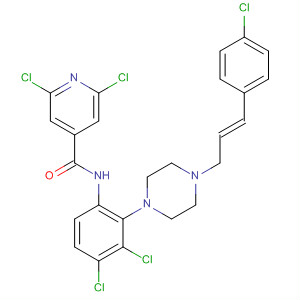 869937-25-7  4-Pyridinecarboxamide,2,6-dichloro-N-[3,4-dichloro-2-[4-[(2E)-3-(4-chlorophenyl)-2-propenyl]-1-piperazinyl]phenyl]-