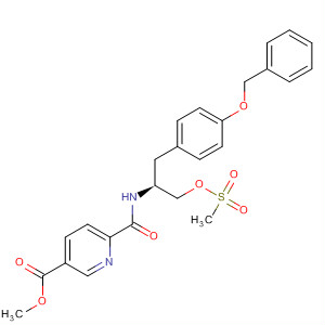 870450-04-7  3-Pyridinecarboxylic acid,6-[[[(1S)-1-[[(methylsulfonyl)oxy]methyl]-2-[4-(phenylmethoxy)phenyl]ethyl]amino]carbonyl]-, methyl ester