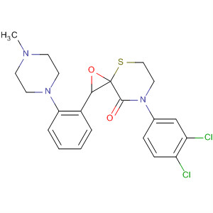 870452-83-8  1-Oxa-4-thia-7-azaspiro[2.5]octan-8-one,7-(3,4-dichlorophenyl)-2-[2-(4-methyl-1-piperazinyl)phenyl]-