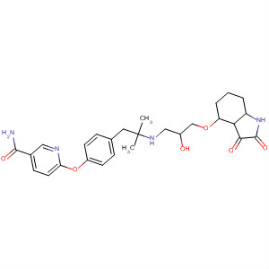 870461-78-2  3-Pyridinecarboxamide,6-[4-[2-[[3-[(dihydrodioxo-1H-indol-4-yl)oxy]-2-hydroxypropyl]amino]-2-methylpropyl]phenoxy]-