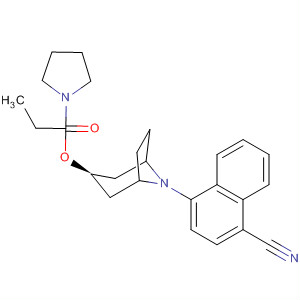 870889-38-6  1-Pyrrolidinepropanoic acid,(3-endo)-8-(4-cyano-1-naphthalenyl)-8-azabicyclo[3.2.1]oct-3-yl ester