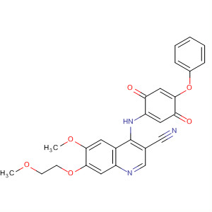 870959-73-2  3-Quinolinecarbonitrile,4-[(3,6-dioxo-4-phenoxy-1,4-cyclohexadien-1-yl)amino]-6-methoxy-7-(2-methoxyethoxy)-