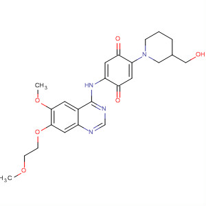 870960-59-1  2,5-Cyclohexadiene-1,4-dione,2-[3-(hydroxymethyl)-1-piperidinyl]-5-[[6-methoxy-7-(2-methoxyethoxy)-4-quinazolinyl]amino]-