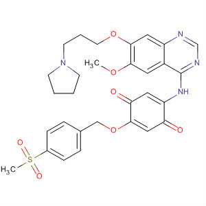 870962-03-1  2,5-Cyclohexadiene-1,4-dione,2-[[6-methoxy-7-[3-(1-pyrrolidinyl)propoxy]-4-quinazolinyl]amino]-5-[[4-(methylsulfonyl)phenyl]methoxy]-