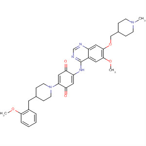 870962-24-6  2,5-Cyclohexadiene-1,4-dione,2-[[6-methoxy-7-[(1-methyl-4-piperidinyl)methoxy]-4-quinazolinyl]amino]-5-[4-[(2-methoxyphenyl)methyl]-1-piperidinyl]-